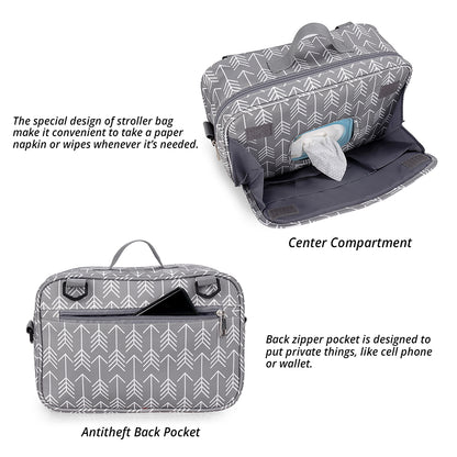 LITTLE STORY Baby Diaper Changing Clutch Kit - Melange Grey