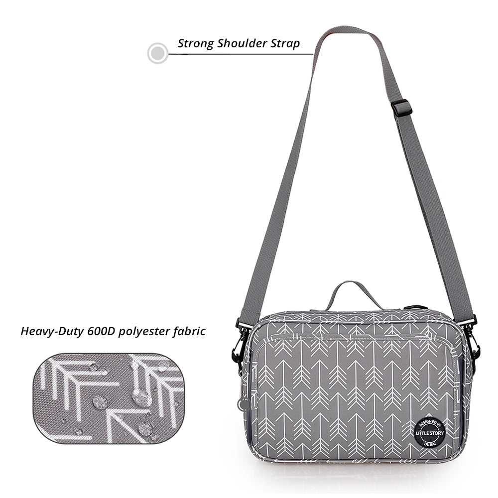 LITTLE STORY Baby Diaper Changing Clutch Kit - Melange Grey