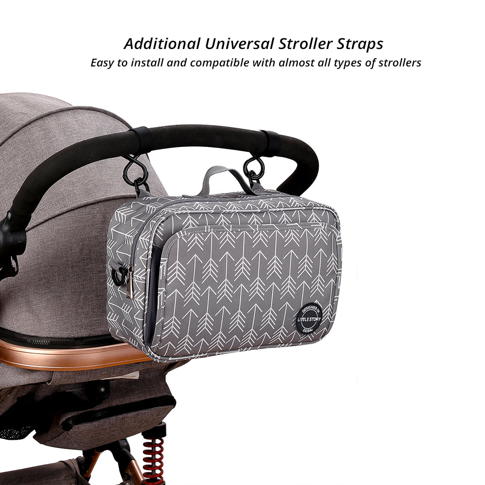 LITTLE STORY Baby Diaper Changing Clutch Kit - Melange Grey
