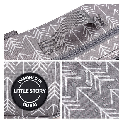 LITTLE STORY Baby Diaper Changing Clutch Kit - Melange Grey