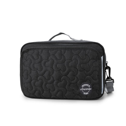 LITTLE STORY Baby Diaper Changing Clutch Kit - Quilted Black