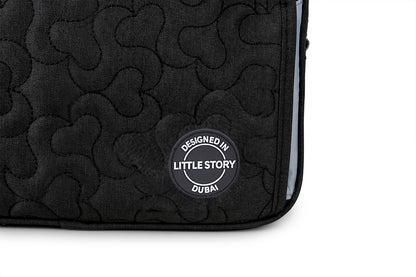 LITTLE STORY Baby Diaper Changing Clutch Kit - Quilted Black