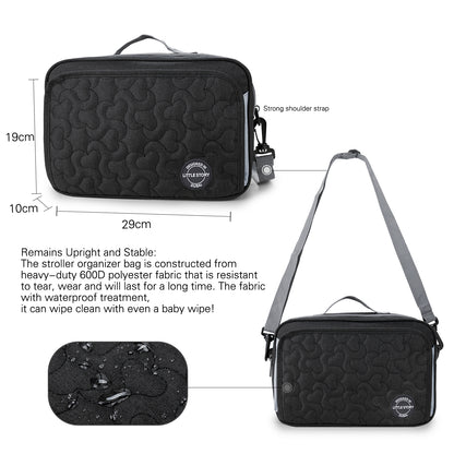 LITTLE STORY Baby Diaper Changing Clutch Kit - Quilted Black
