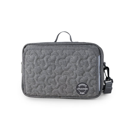 LITTLE STORY Baby Diaper Changing Clutch Kit - Quilted Grey