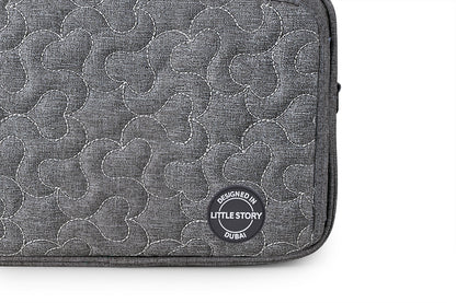 LITTLE STORY Baby Diaper Changing Clutch Kit - Quilted Grey