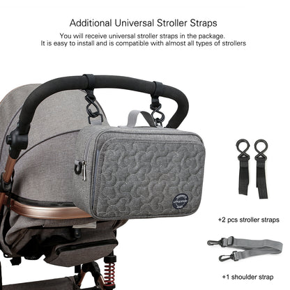LITTLE STORY Baby Diaper Changing Clutch Kit - Quilted Grey