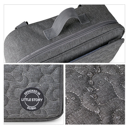 LITTLE STORY Baby Diaper Changing Clutch Kit - Quilted Grey