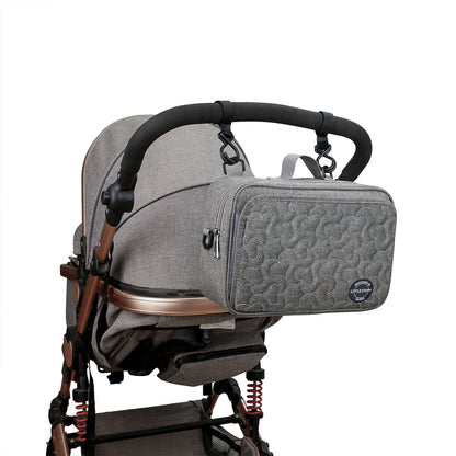 LITTLE STORY Baby Diaper Changing Clutch Kit - Quilted Grey
