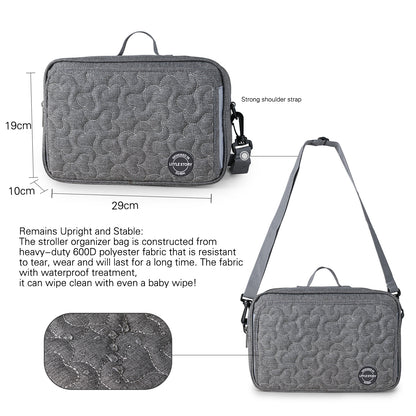 LITTLE STORY Baby Diaper Changing Clutch Kit - Quilted Grey