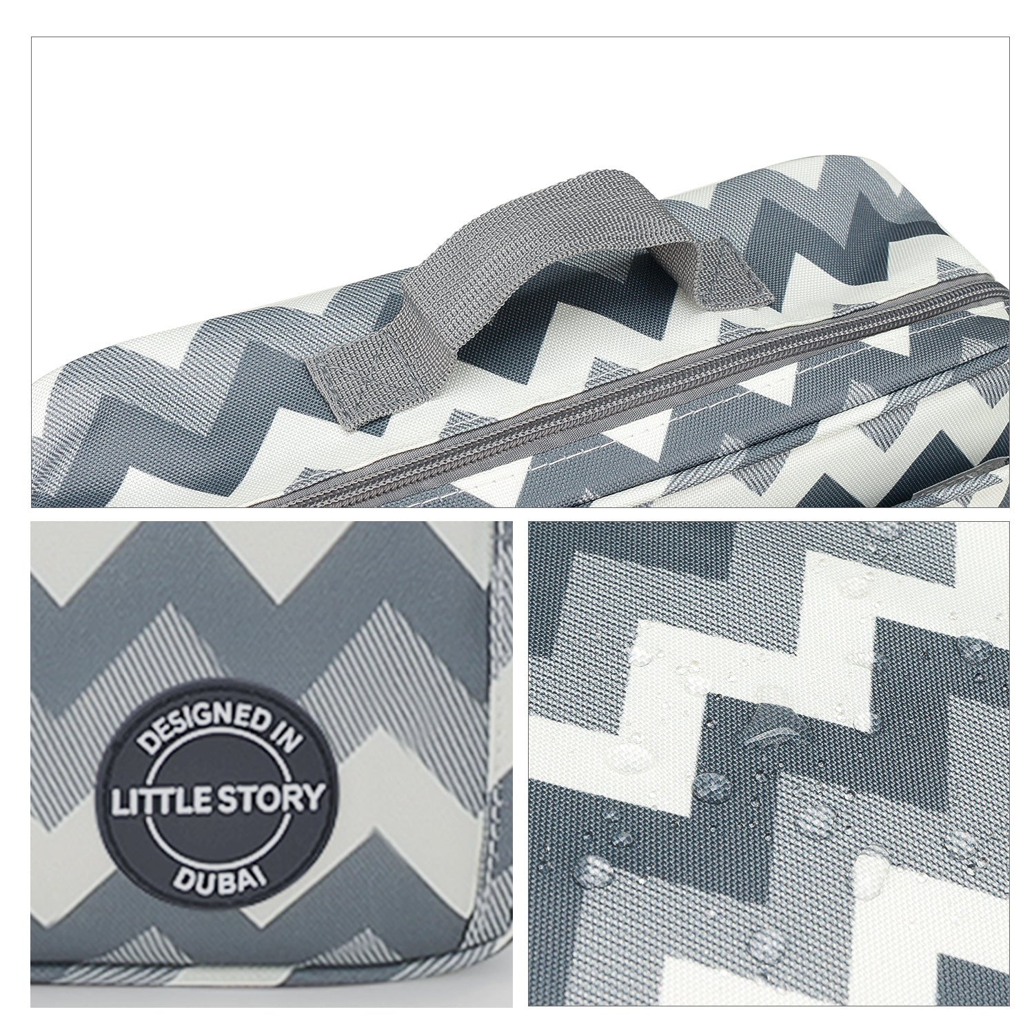 LITTLE STORY Baby Diaper Changing Clutch Kit - Wave Grey