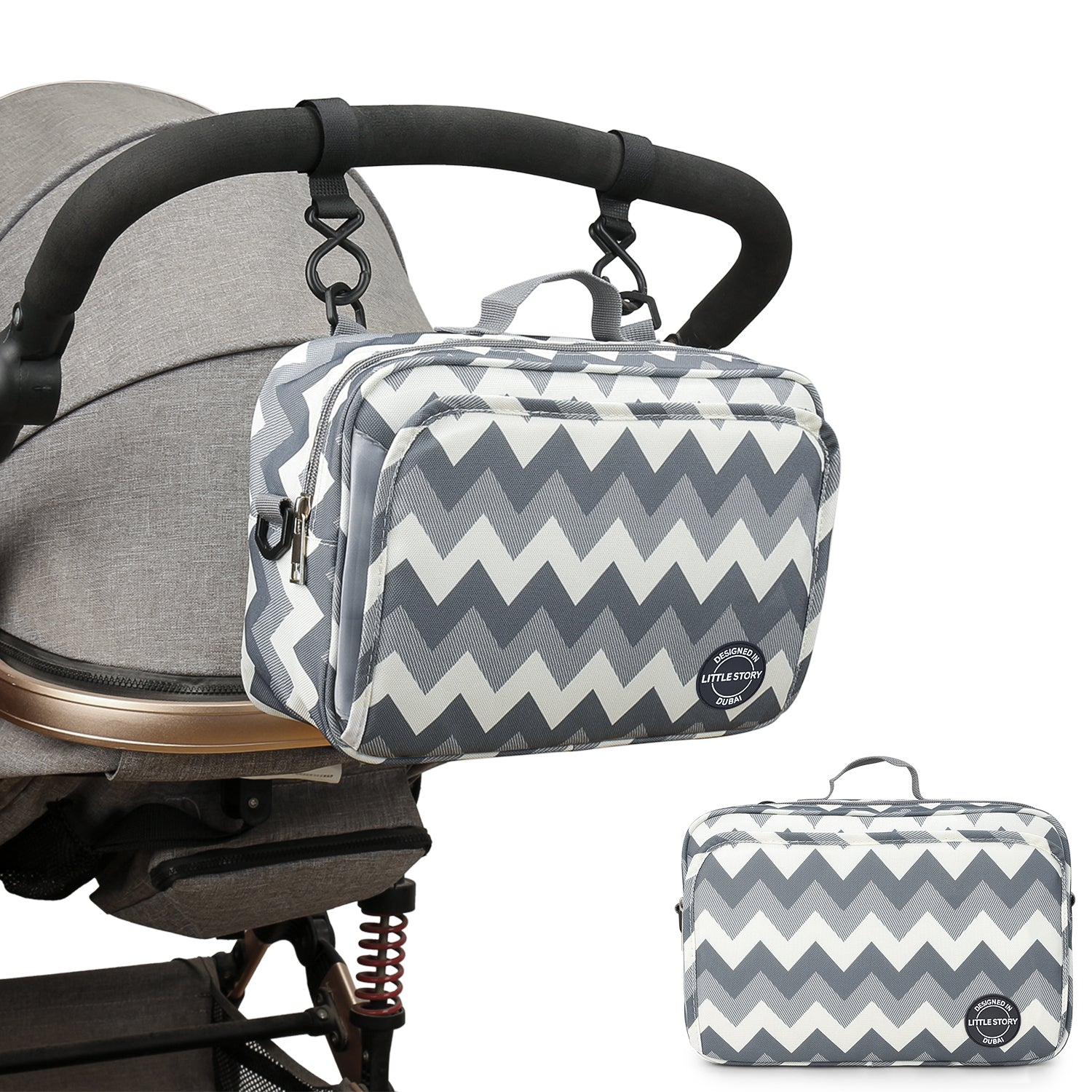 LITTLE STORY Baby Diaper Changing Clutch Kit - Wave Grey