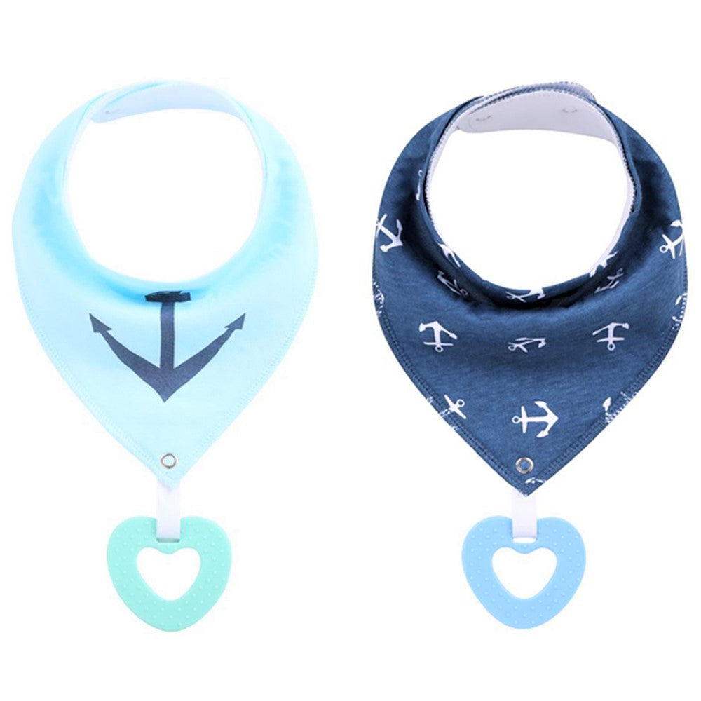 LITTLE STORY Bandana Drool Bibs Set of 2 - Anchors
