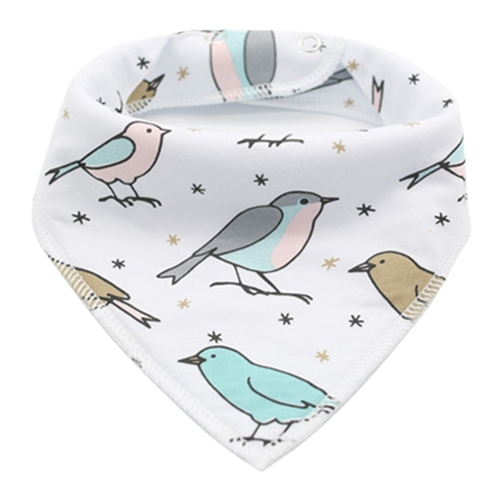 LITTLE STORY Pack Of 4 Bibs | Baby Bandana Drool Drooling And Teething Organic Cotton Nickel Free Metal Super Absorbent Shower Gift Babies 3 - 24Months Bird