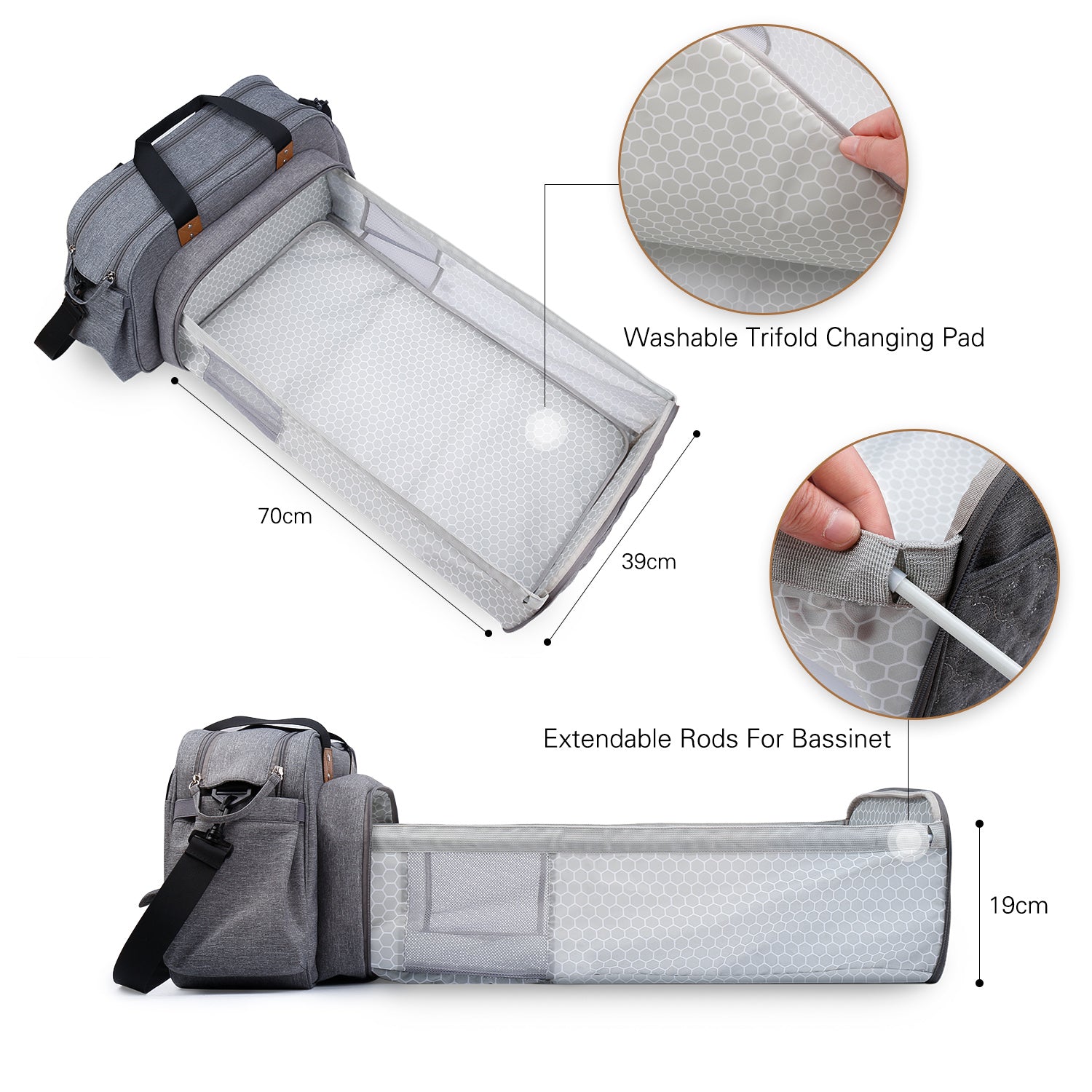 LITTLE STORY Bed in a Bag Quilted - Grey