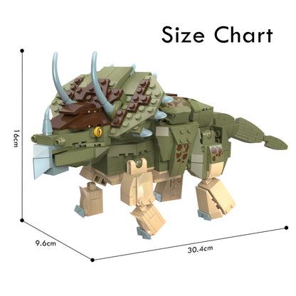 LITTLE STORY Block (Leg Godt) Toy Dinosaurs World - Triceratops (410 Pcs)