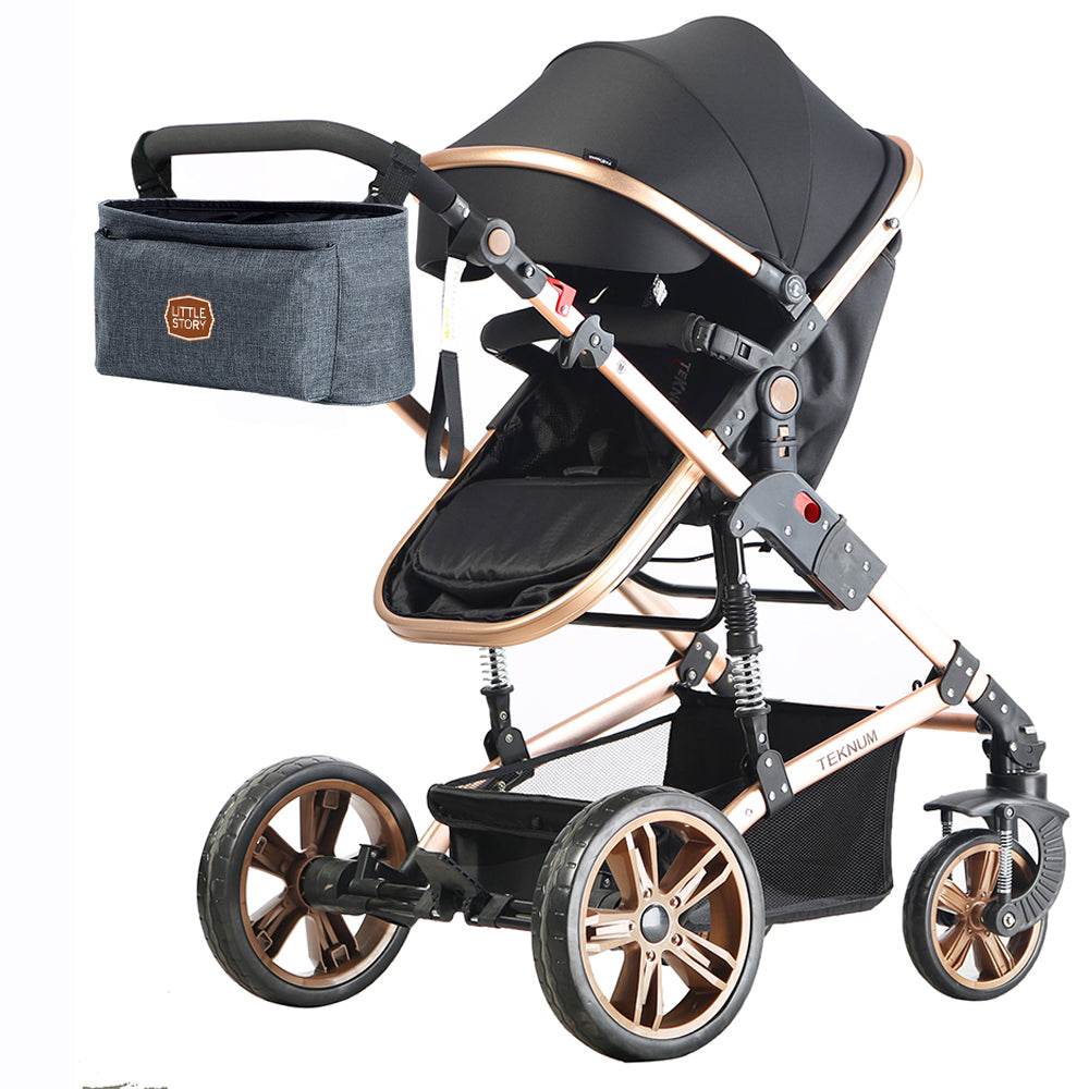 LITTLE STORY Stroller Organizer Travel Bag - Black