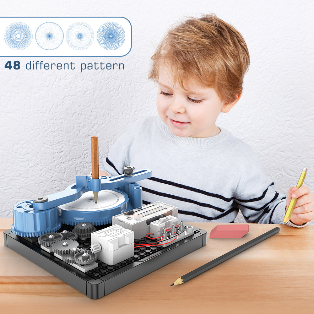أداة رسم كهربائية DIY من Little Story، 48 نمطًا (36 قطعة)، سلسلة STEM - أزرق