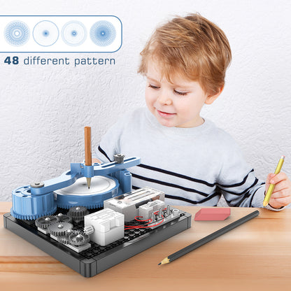 أداة رسم كهربائية DIY من Little Story، 48 نمطًا (36 قطعة)، سلسلة STEM - أزرق