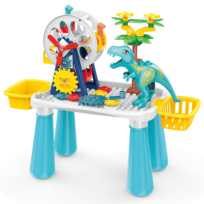 LITTLE STORY DIY Dinosaur Ferris Wheels Blocks Table(52pcs), STEM Series - Multicolor