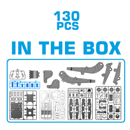 LITTLE STORY DIY Hydraulic Power Principle based 3 - IN - 1 Excavator/Bulldozer/JCB Toy (130 Pcs), STEM Series - Grey