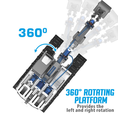 LITTLE STORY DIY Hydraulic Power Principle based 3 - IN - 1 Excavator/Bulldozer/JCB Toy (130 Pcs), STEM Series - Grey