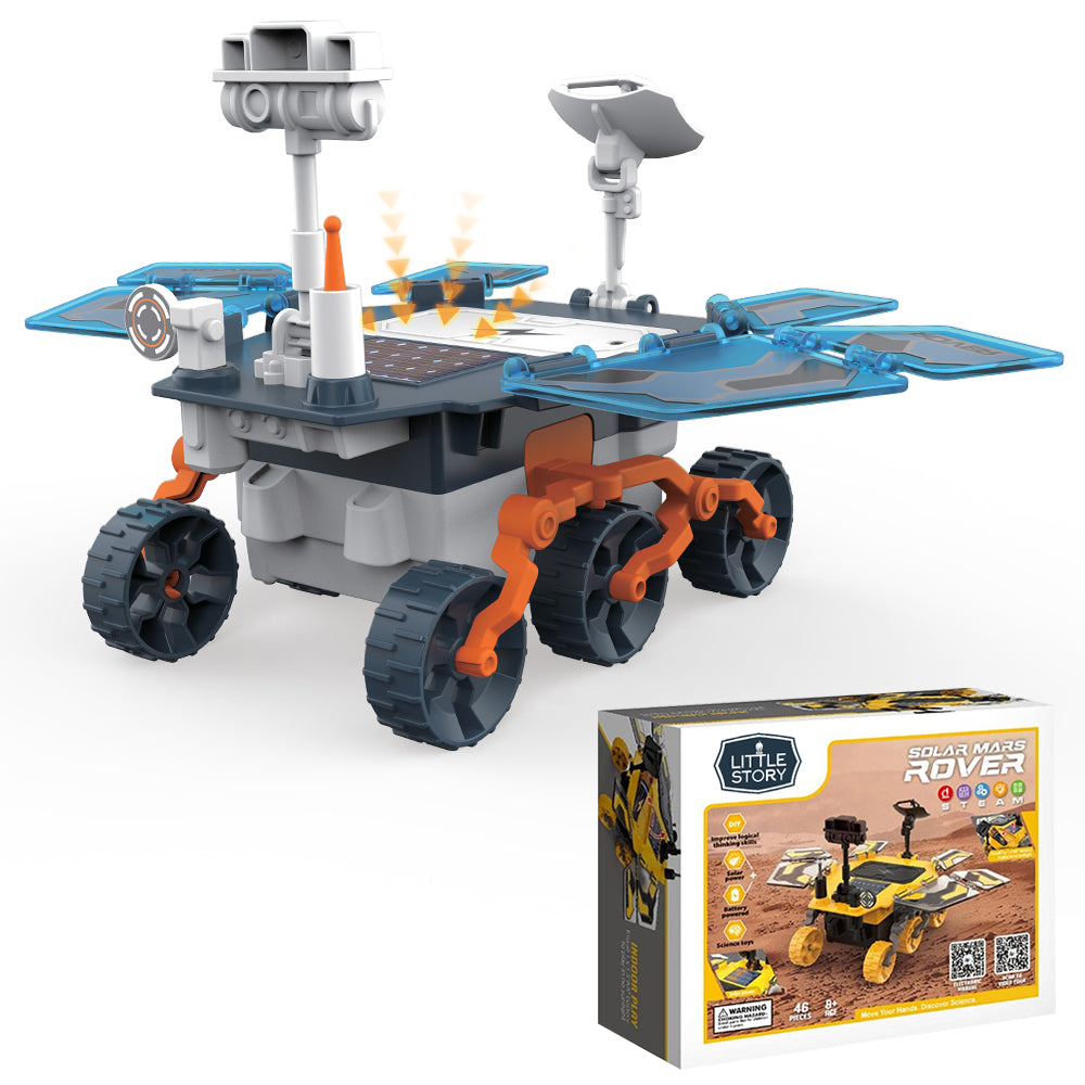 LITTLE STORY DIY Solar Mars Exploration Rover (46 Pcs), STEM Series - Blue