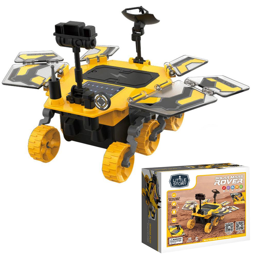 LITTLE STORY DIY Solar Mars Exploration Rover (46 Pcs), STEM Series - Yellow