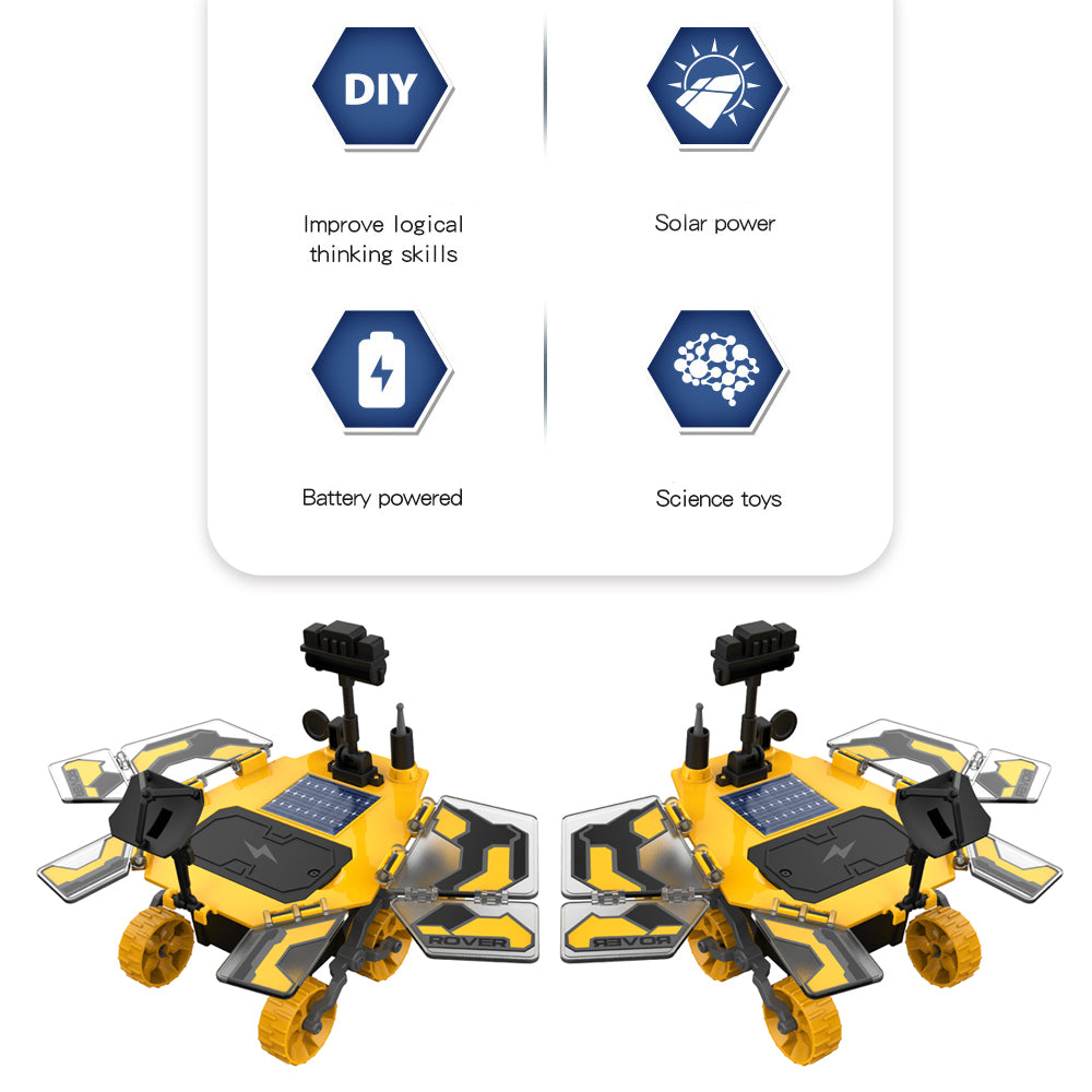 LITTLE STORY DIY Solar Mars Exploration Rover (46 Pcs), STEM Series - Yellow