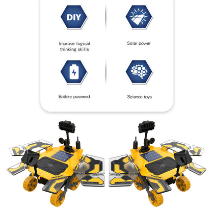 LITTLE STORY DIY Solar Mars Exploration Rover (46 Pcs), STEM Series - Yellow