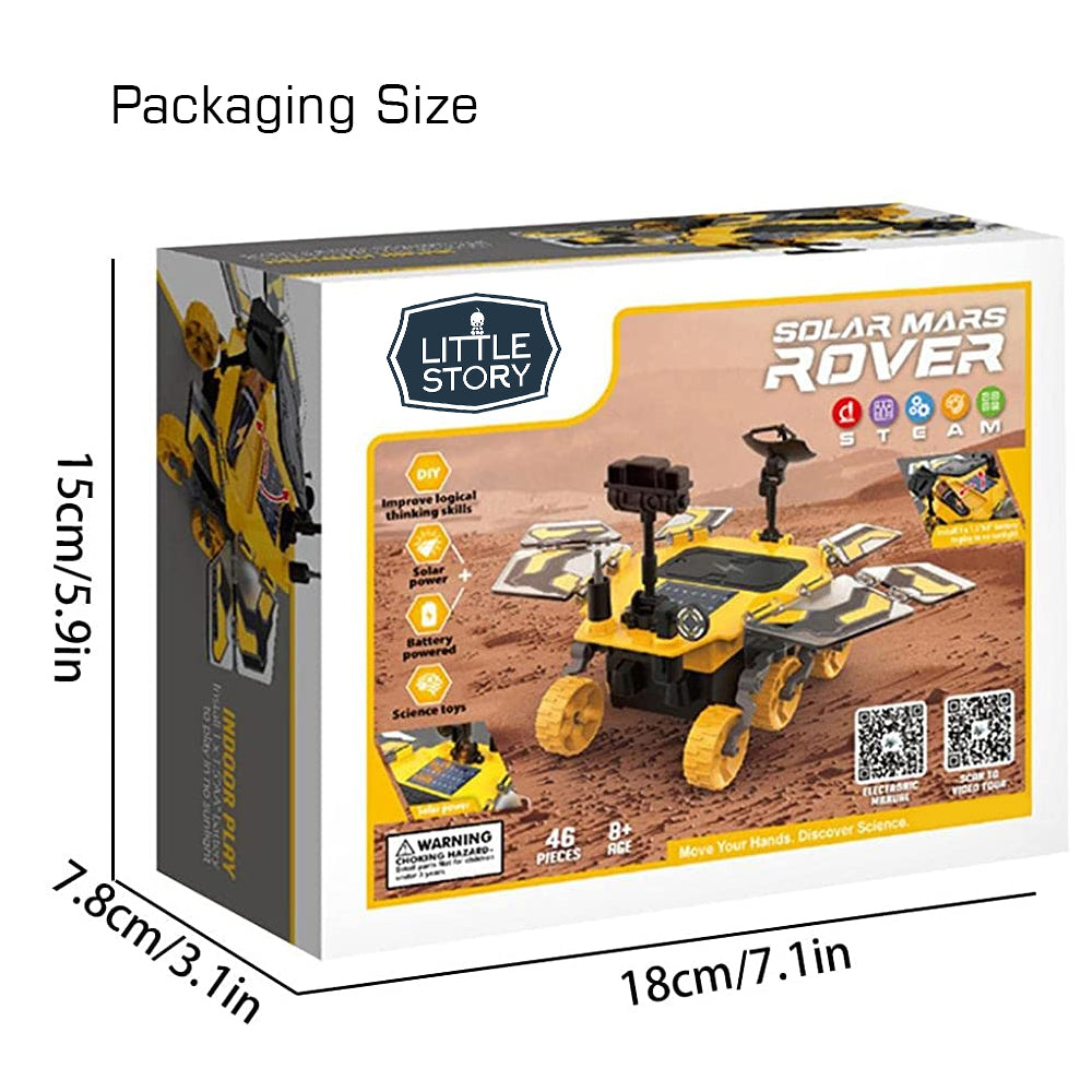 LITTLE STORY DIY Solar Mars Exploration Rover (46 Pcs), STEM Series - Yellow