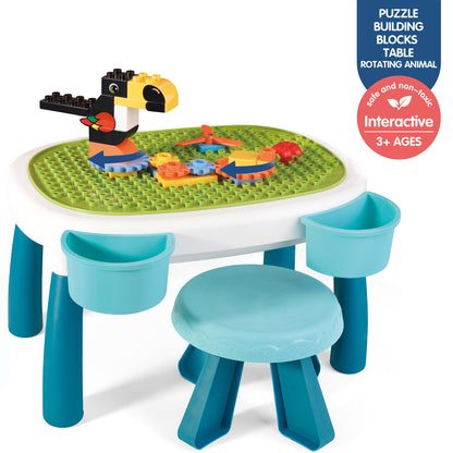 LITTLE STORY DIY Spinning Puzzle Building Blocks Set w/Stool (35pcs), STEM Series - Multicolor