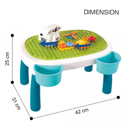 LITTLE STORY DIY Spinning Puzzle Building Blocks Set w/Stool (35pcs), STEM Series - Multicolor