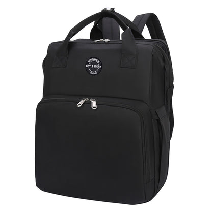 LITTLE STORY - Diaper bag wt portable bassinet bed - Black