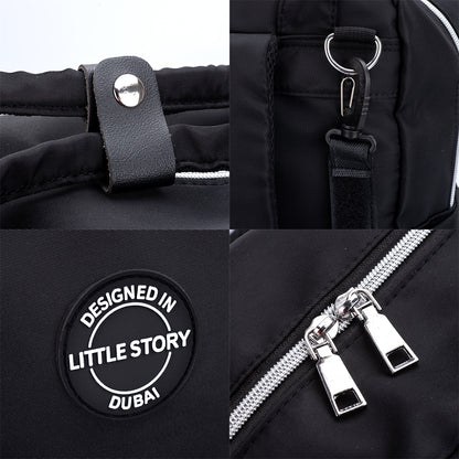 LITTLE STORY - Diaper bag wt portable bassinet bed - Black