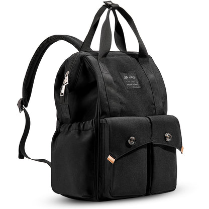 LITTLE STORY Elite Diaper Bag w/Stroller Hooks & Changing mat - Black