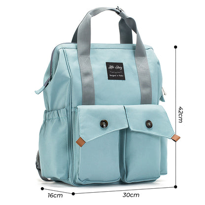 LITTLE STORY Elite Diaper Bag w/Stroller Hooks & Changing mat - Blue