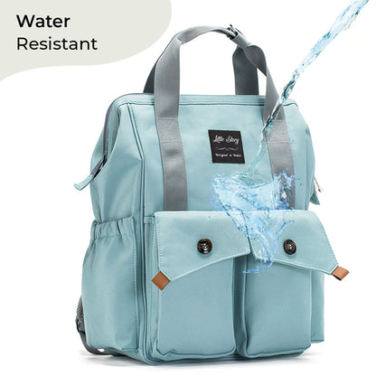 LITTLE STORY Elite Diaper Bag w/Stroller Hooks & Changing mat - Blue