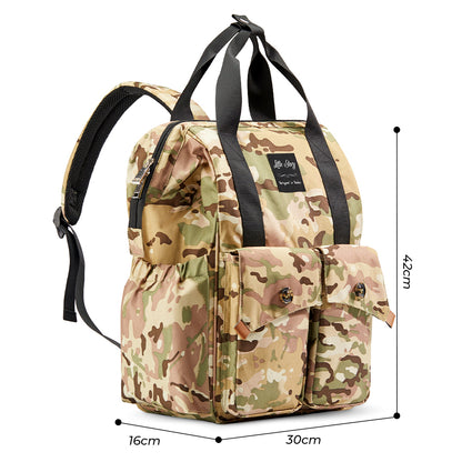 LITTLE STORY Elite Diaper Bag w/Stroller Hooks & Changing mat - Camouflage