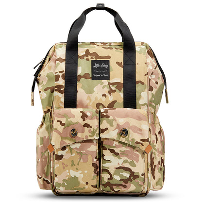 LITTLE STORY Elite Diaper Bag w/Stroller Hooks & Changing mat - Camouflage