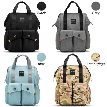 LITTLE STORY Elite Diaper Bag w/Stroller Hooks & Changing mat - Grey