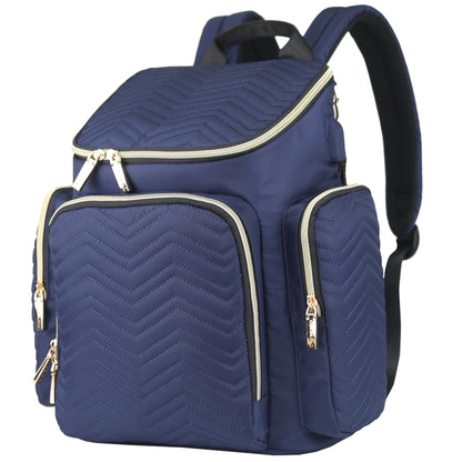 LITTLE STORY Georgia Diaper Bag wt Changing Pad & Stroller Hooks - Navy Blue