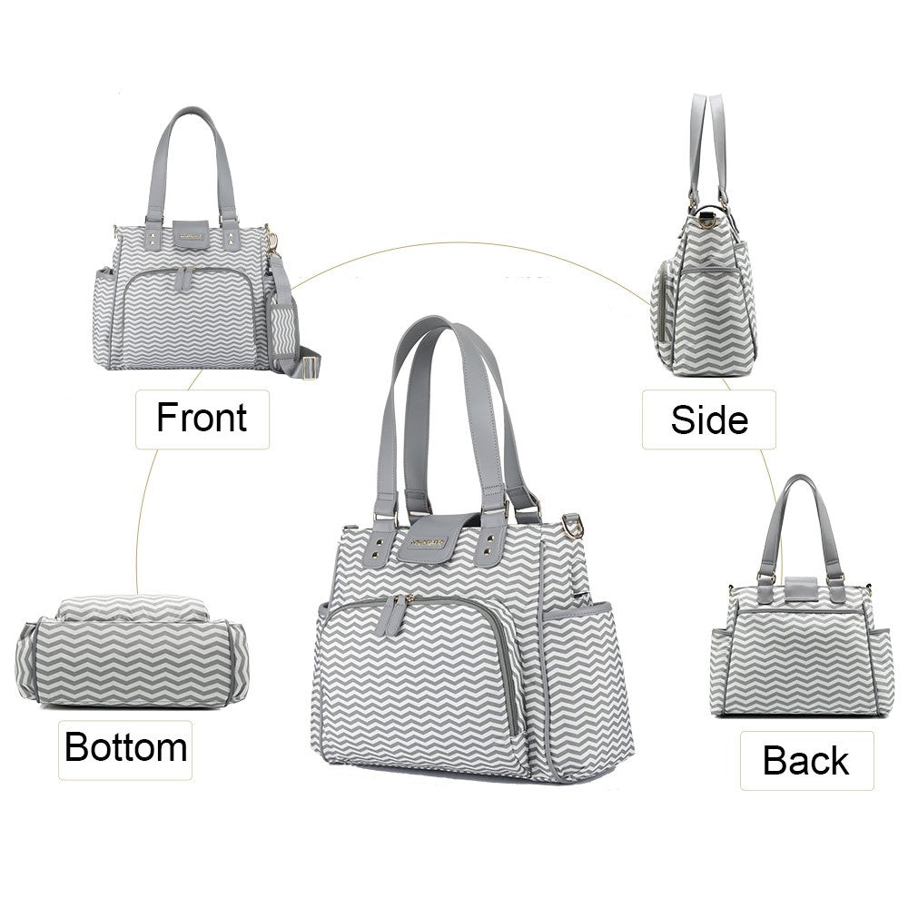 LITTLE STORY Jane Diaper Bag wt USB - Grey
