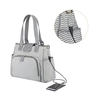 LITTLE STORY Jane Diaper Bag wt USB - Grey