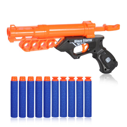 LITTLE STORY Kids Manual Bullet Gun wt 10pcs Soft Bullets - Orange