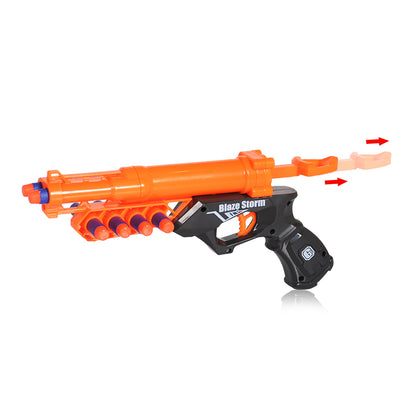 LITTLE STORY Kids Manual Bullet Gun wt 10pcs Soft Bullets - Orange