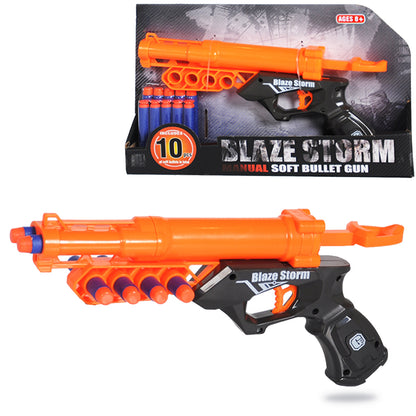 LITTLE STORY Kids Manual Bullet Gun wt 10pcs Soft Bullets - Orange