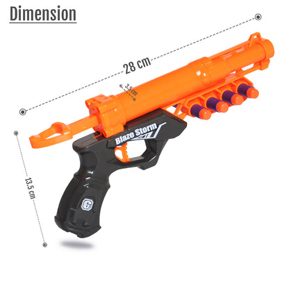 LITTLE STORY Kids Manual Bullet Gun wt 10pcs Soft Bullets - Orange