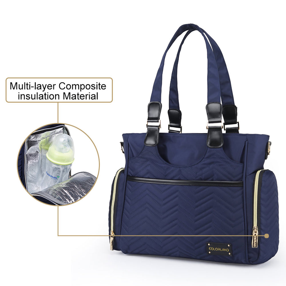 LITTLE STORY Matilda Diaper Bag - Navy Blue