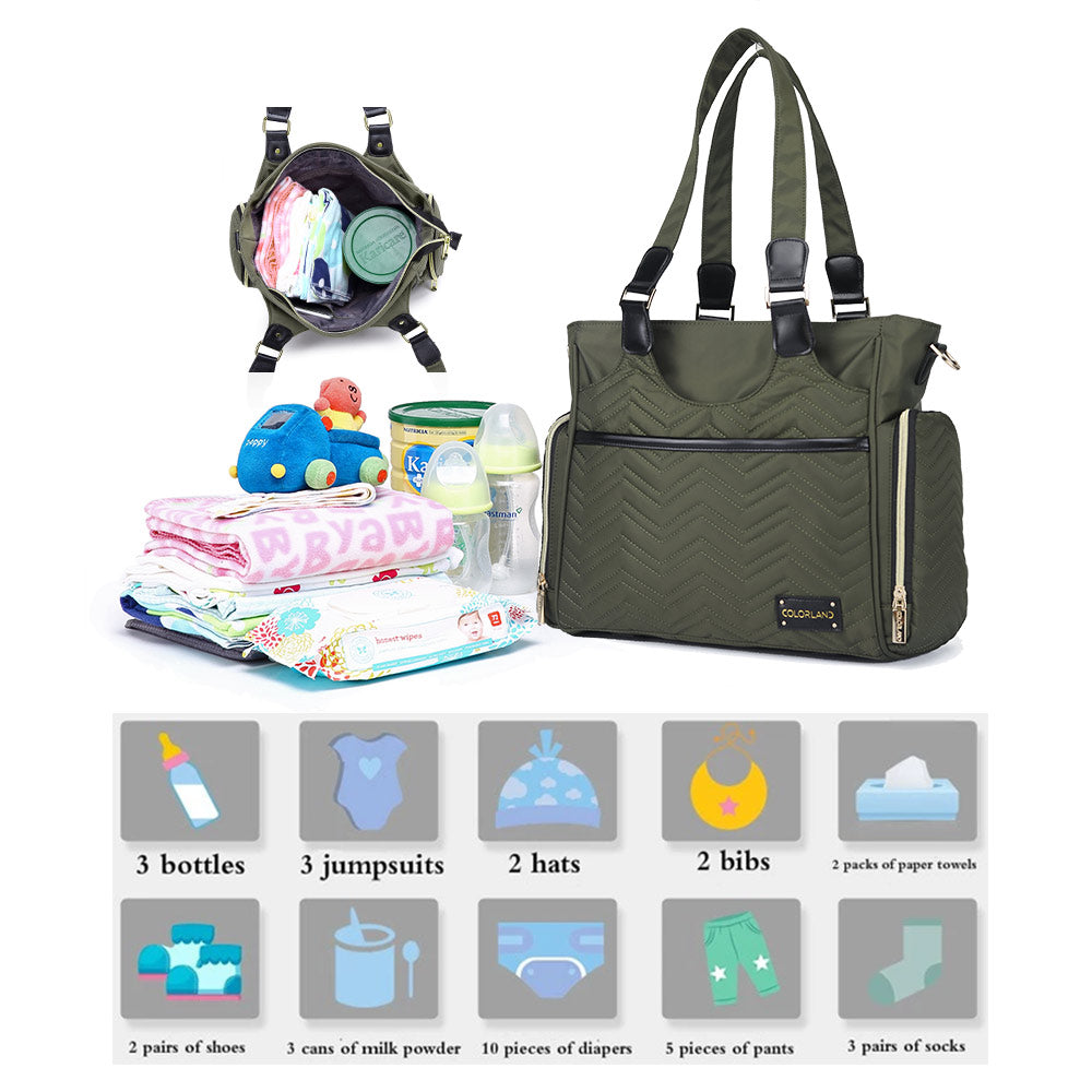 LITTLE STORY Matilda Diaper Bag - Olive Green