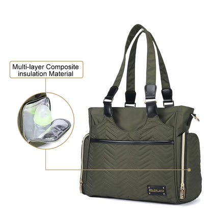 LITTLE STORY Matilda Diaper Bag - Olive Green